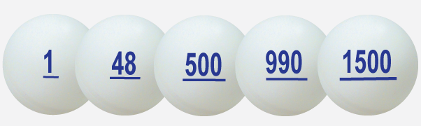 Numbered Ping Pong Balls