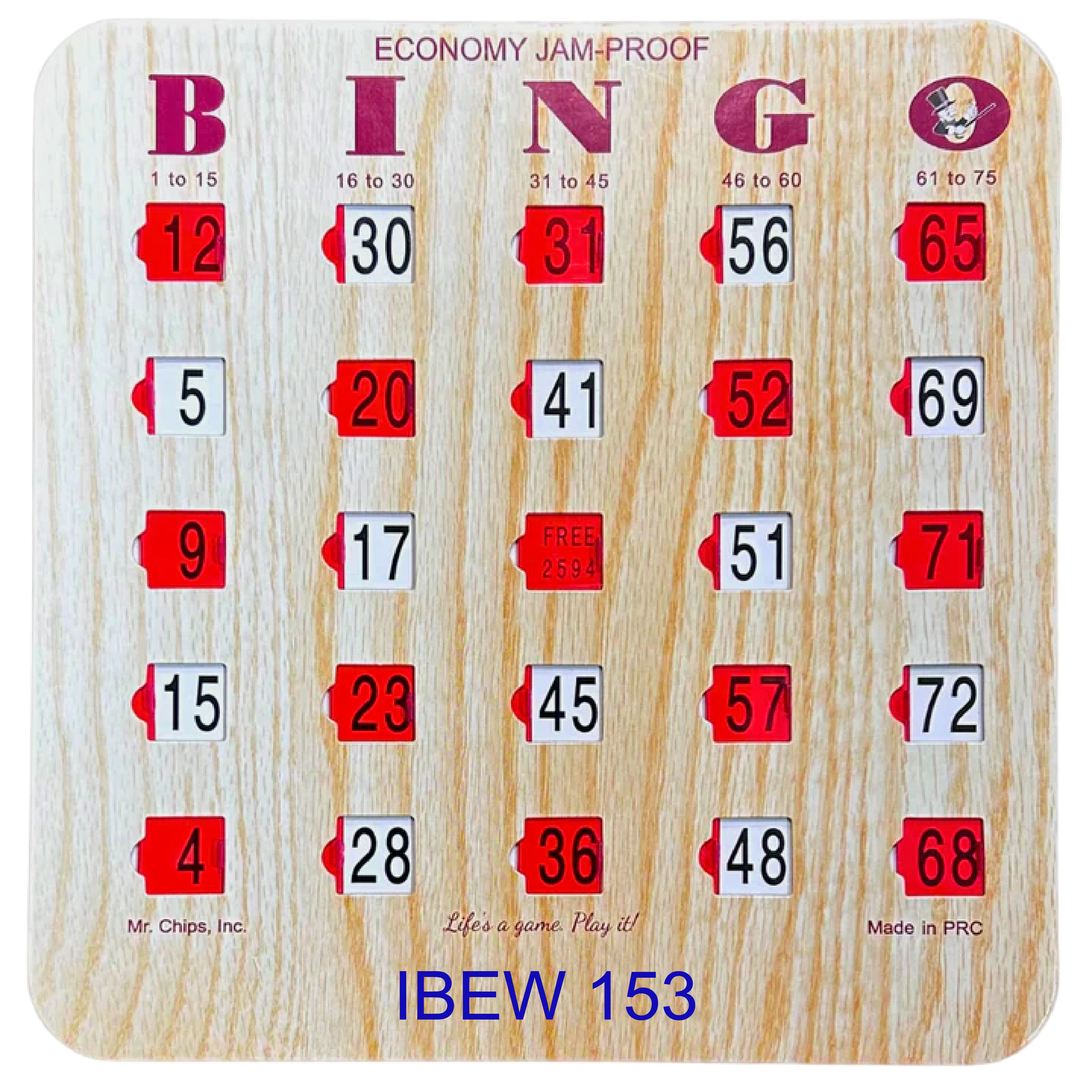 Bingo Shutter Cards, great for Retirement Homes and Senior Centers