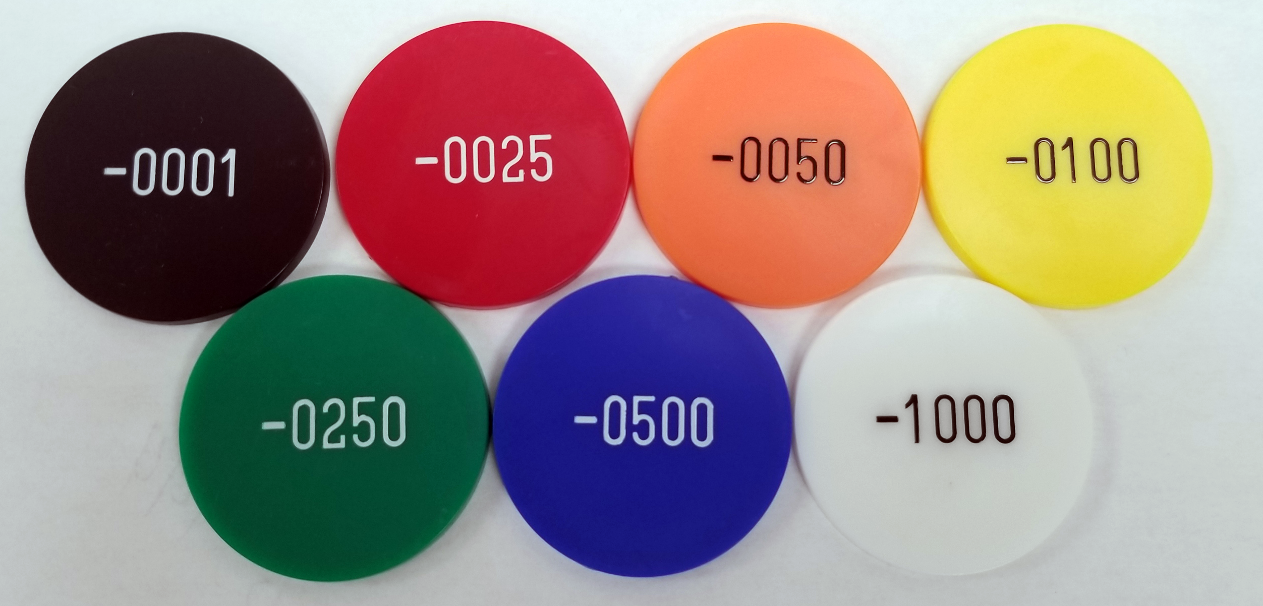 Numbered Plastic Poker Chips